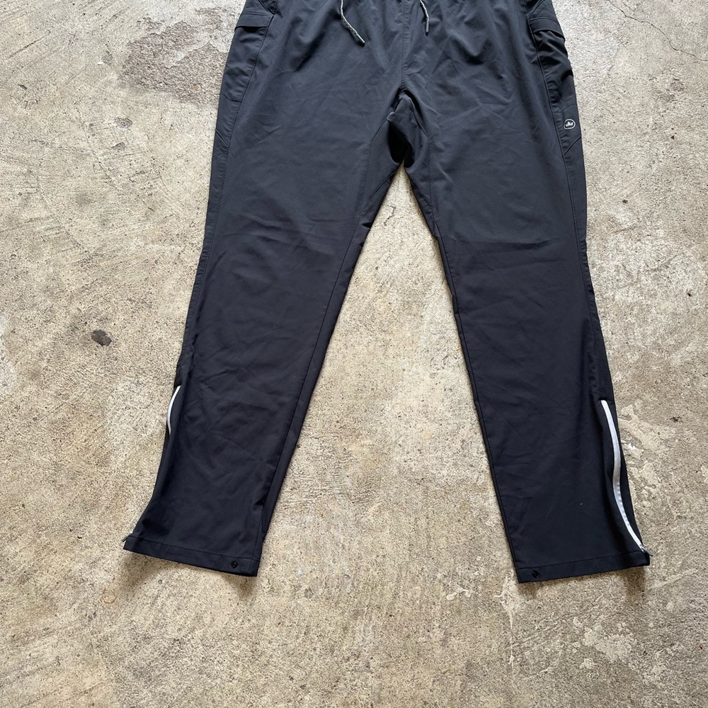 Peter Millar Black Athletic Jogger Pants with Reflective Trim